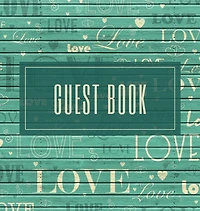Green Rustic Wood Love Guest Book Hard Cover for Home, Wedding, Baby or Bridal Shower, Retirement, Birthday Parties