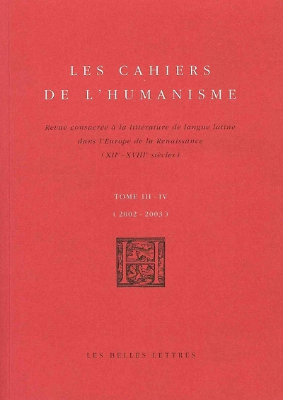 Les Cahiers de l'Humanisme: T.3-4 - 2002-2003