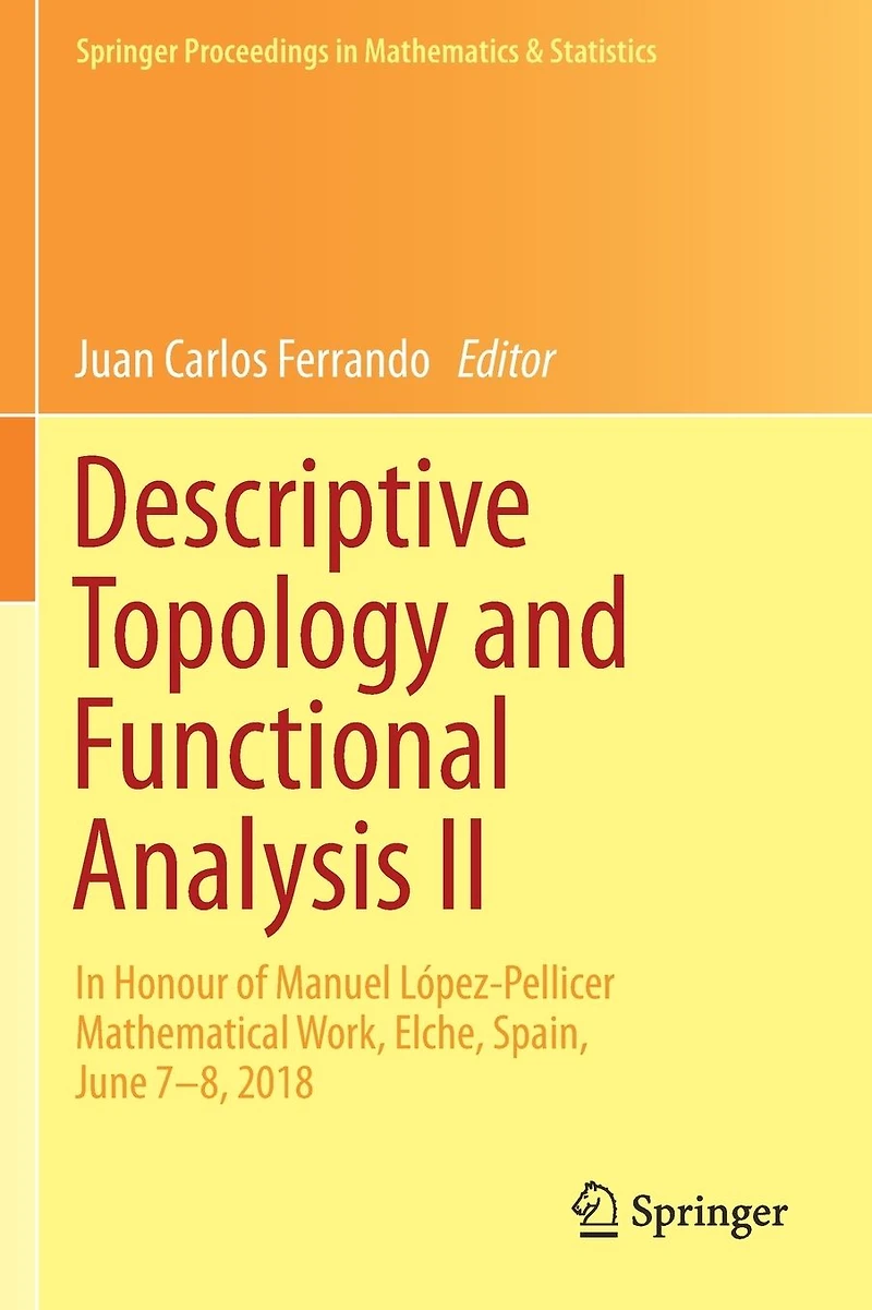 Descriptive Topology and Functional Analysis II: Honour of Manuel López-Pellicer Mathematical Work, Elche, Spain, June 7-8, 2018