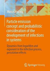 Particle emission concept and probabilistic consideration of the development infections systems: Dynamics from logarithm exponent infection process, percolation effects