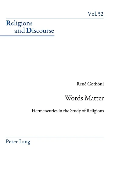 Words Matter: Hermeneutics in the Study of Religions