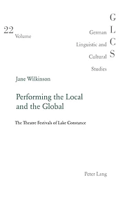 Performing the Local and the Global: The Theatre Festivals of Lake Constance
