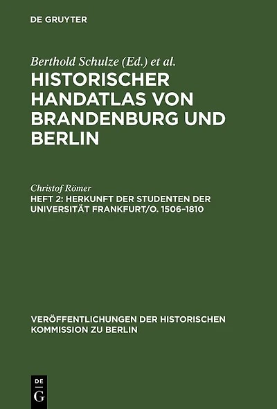 Herkunft der Studenten der Universität Frankfurt/O. 1506-1810