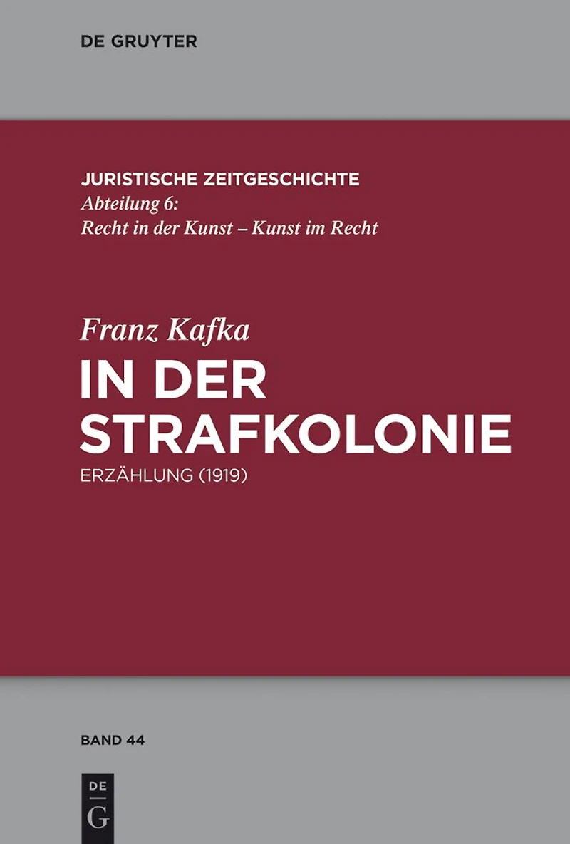 der Strafkolonie: Erzählung