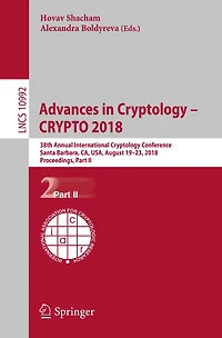 Advances in Cryptology - CRYPTO 2018: 38th Annual International Cryptology Conference, Santa Barbara, CA, USA, August 19-23, 2018, Proceedings, Part II