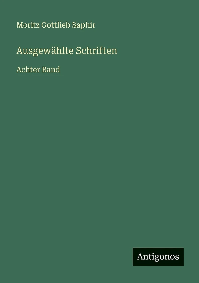 Ausgew�hlte Schriften: Achter Band