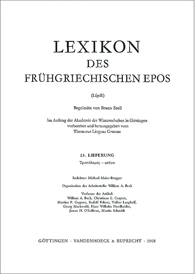Lexikon des fruhgriechischen Epos Lfg. 23: Triptolemos - pheugw