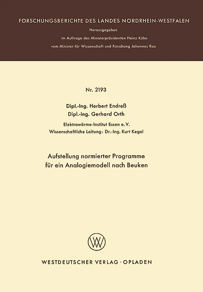 Aufstellung normierter Programme für ein Analogiemodell nach Beuken