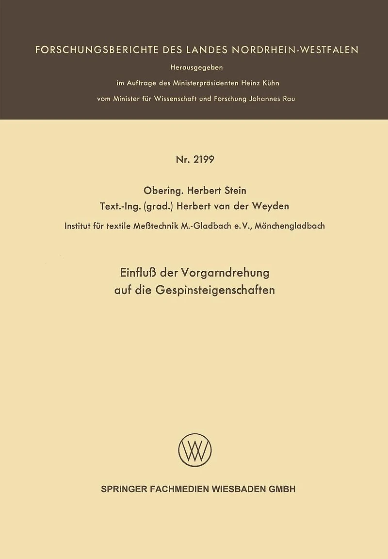 Einfluß der Vorgarndrehung auf die Gespinsteigenschaften