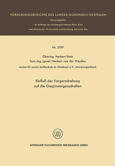 Einfluß der Vorgarndrehung auf die Gespinsteigenschaften