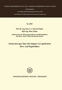 Untersuchungen über das Läppen von gehärteten Stirn- und Kegelrädern