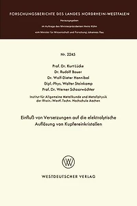 Einfluß von Versetzungen auf die elektrolytische Auflösung von Kupfereinkristallen