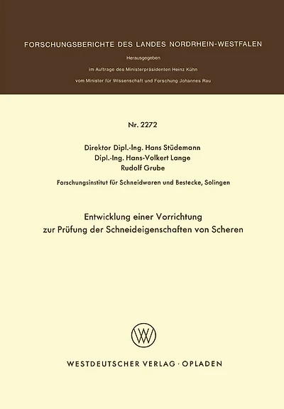 Entwicklung einer Vorrichtung zur Prüfung der Schneideigenschaften von Scheren