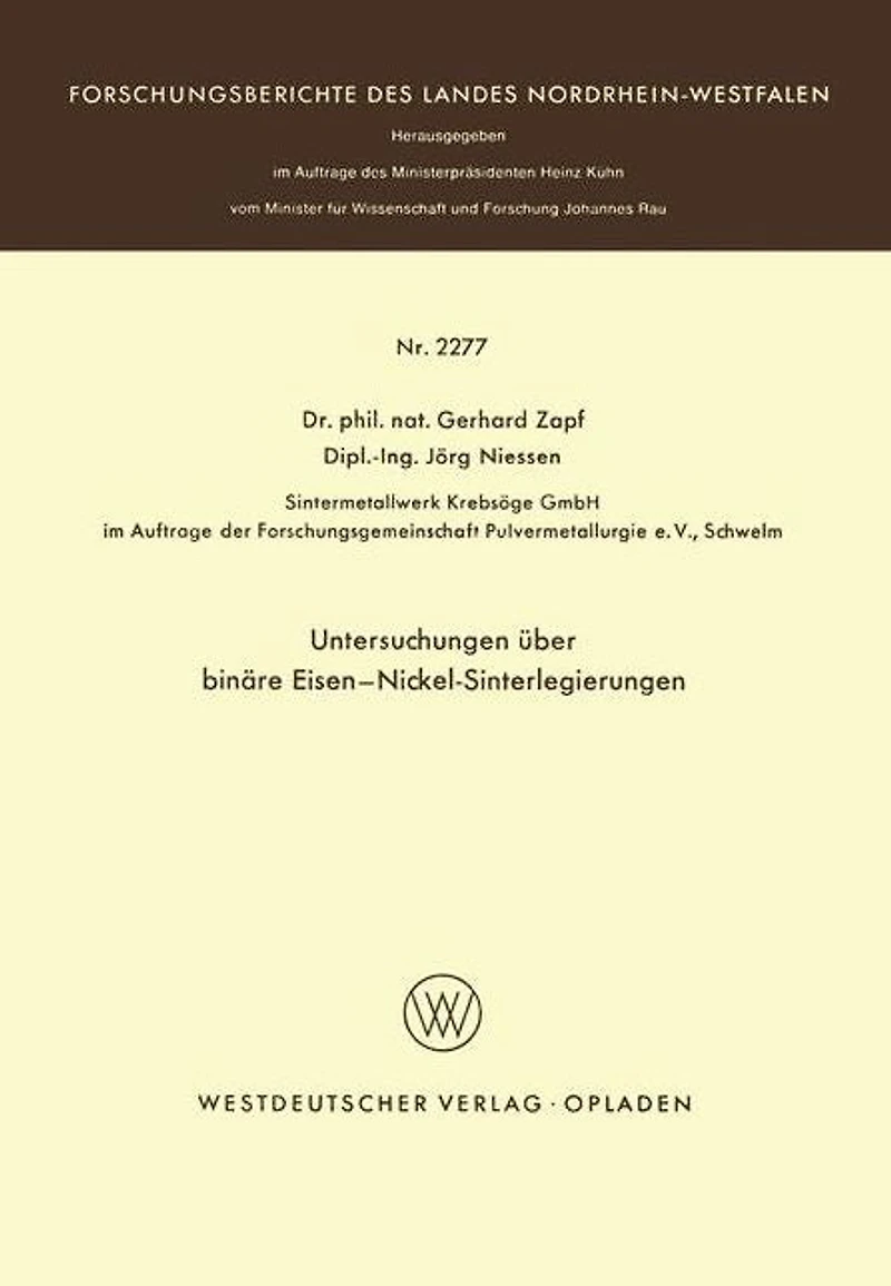Untersuchungen über binäre Eisen-Nickel-Sinterlegierungen
