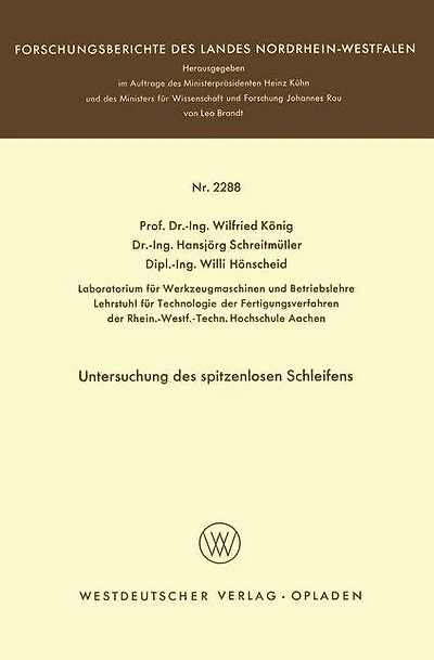 Untersuchung des spitzenlosen Schleifens