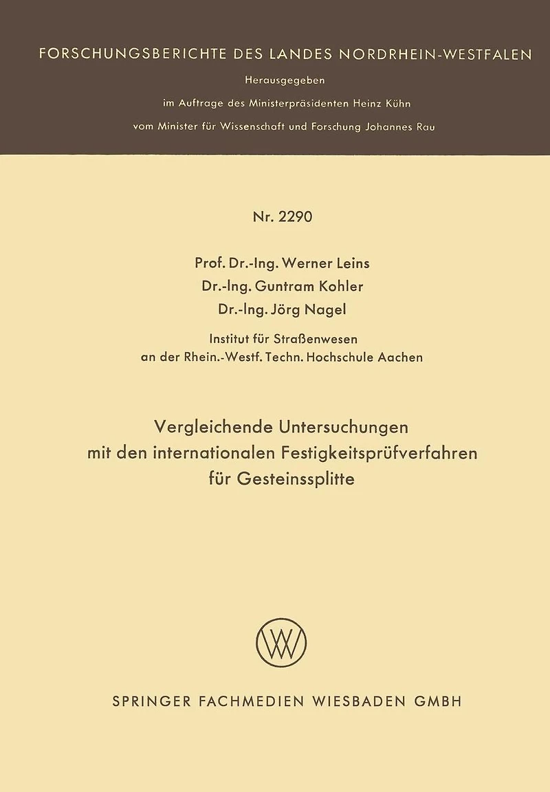 Vergleichende Untersuchungen mit den internationalen Festigkeitsprüfverfahren für Gesteinssplitte