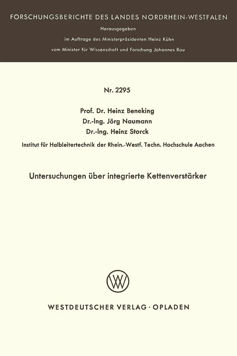Untersuchungen über integrierte Kettenverstärker