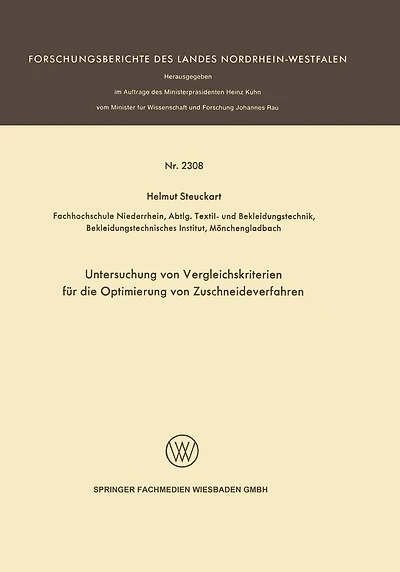 Untersuchung von Vergleichskriterien für die Optimierung von Zuschneideverfahren