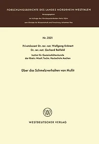 Über das Schmelzverhalten von Mullit