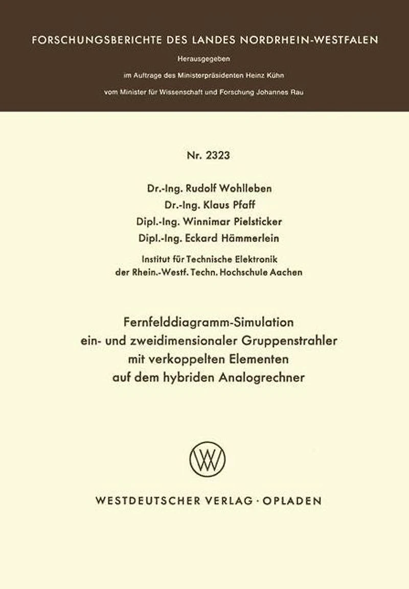 Fernfelddiagramm-Simulation ein- und zweidimensionaler Gruppenstrahler mit verkoppelten Elementen auf dem hybriden Analogrechner