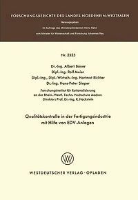 Qualitätskontrolle in der Fertigungsindustrie mit Hilfe von EDV-Anlagen