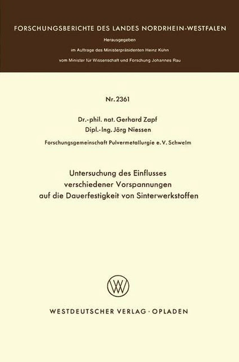 Untersuchung des Einflusses verschiedener Vorspannungen auf die Dauerfestigkeit von Sinterwerkstoffen