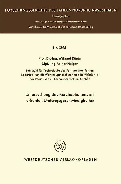 Untersuchung des Kurzhubhonens mit erhöhten Umfangsgeschwindigkeiten