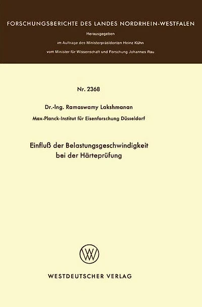 Einfluß der Belastungsgeschwindigkeit bei der Härteprüfung