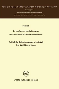 Einfluß der Belastungsgeschwindigkeit bei der Härteprüfung