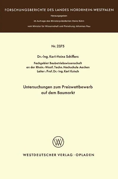 Untersuchungen zum Preiswettbewerb auf dem Baumarkt