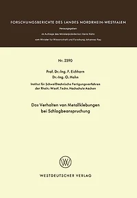 Das Verhalten von Metallklebungen bei Schlagbeanspruchung