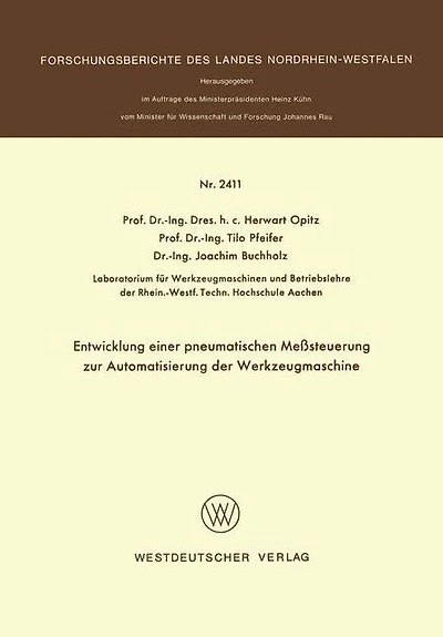 Entwicklung einer pneumatischen Meßsteuerung zur Automatisierung der Werkzeugmaschine