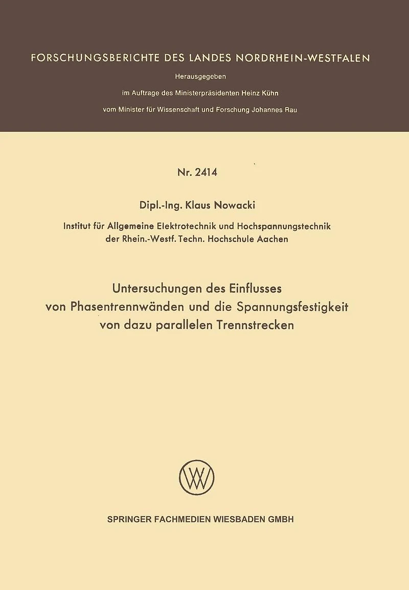 Untersuchungen des Einflusses von Phasentrennwänden und die Spannungsfestigkeit von dazu parallelen Trennstrecken
