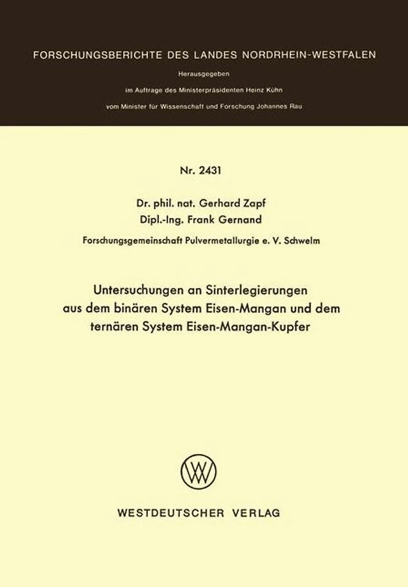 Untersuchungen an Sinterlegierungen aus dem binären System Eisen-Mangan und dem ternären System Eisen-Mangan-Kupfer