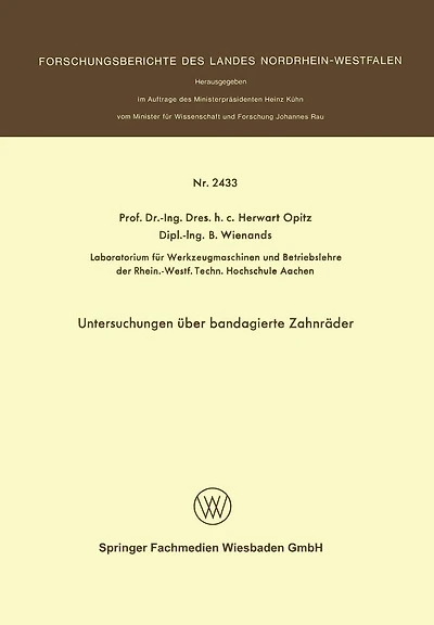 Untersuchungen über bandagierte Zahnräder