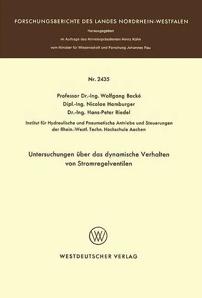 Untersuchungen über das dynamische Verhalten von Stromregelventilen