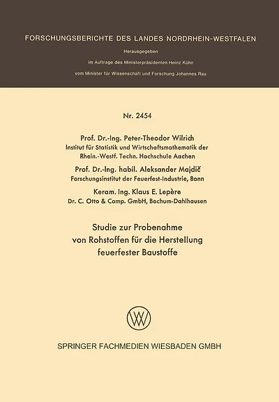 Studie zur Probenahme von Rohstoffen für die Herstellung feuerfester Baustoffe