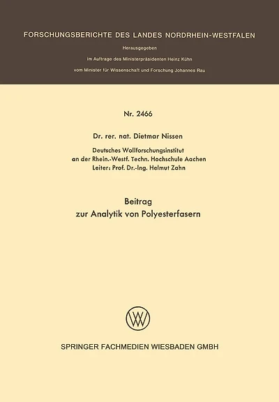 Beitrag zur Analytik von Polyesterfasern