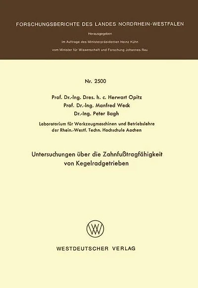 Untersuchungen über die Zahnfußtragfähigkeit von Kegelradgetrieben