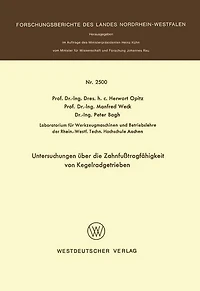 Untersuchungen über die Zahnfußtragfähigkeit von Kegelradgetrieben