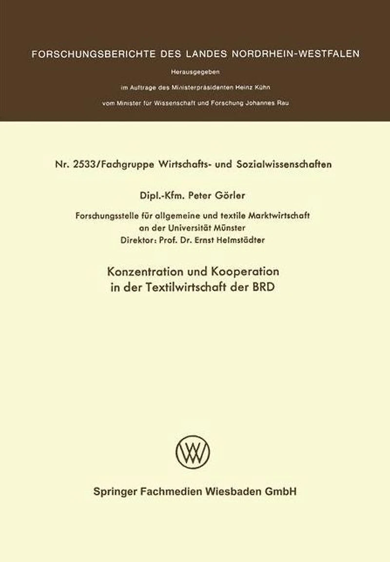 Konzentration und Kooperation in der Textilwirtschaft der BRD
