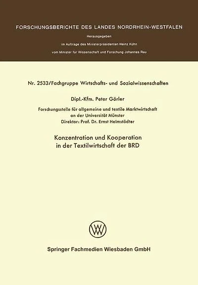 Konzentration und Kooperation in der Textilwirtschaft der BRD