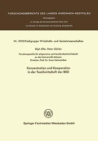 Konzentration und Kooperation in der Textilwirtschaft der BRD