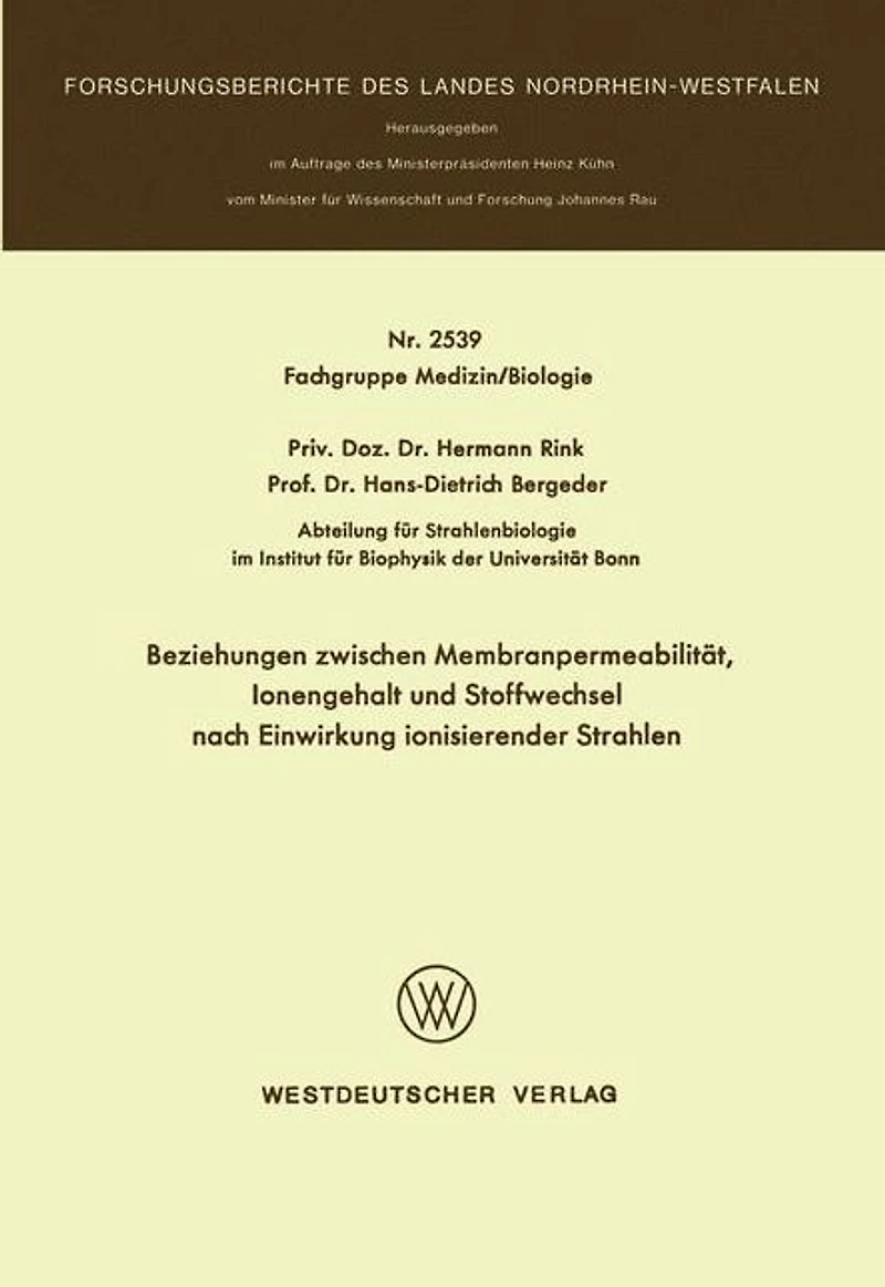 Beziehungen zwischen Membranpermeabilität, Ionengehalt und Stoffwechsel nach Einwirkung ionisierender Strahlen