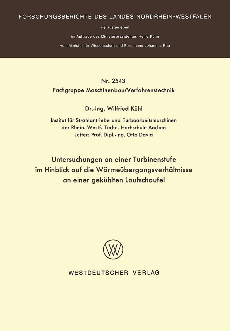 Untersuchungen an einer Turbinenstufe im Hinblick auf die Wärmeübergangsverhältnisse an einer gekühlten Laufschaufel