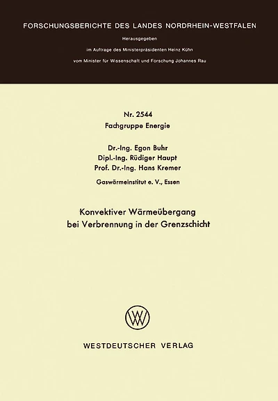 Konvektiver Wärmeübergang bei Verbrennung in der Grenzschicht