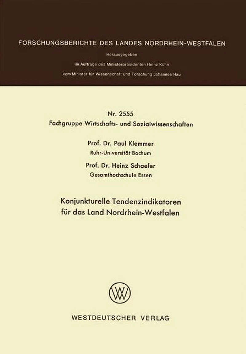 Konjunkturelle Tendenzindikatoren für das Land Nordrhein-Westfalen