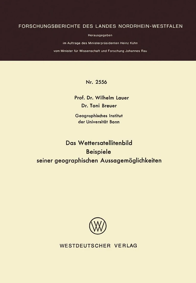 Das Wettersatellitenbild - Beispiele seiner geographischen Aussagemöglichkeiten