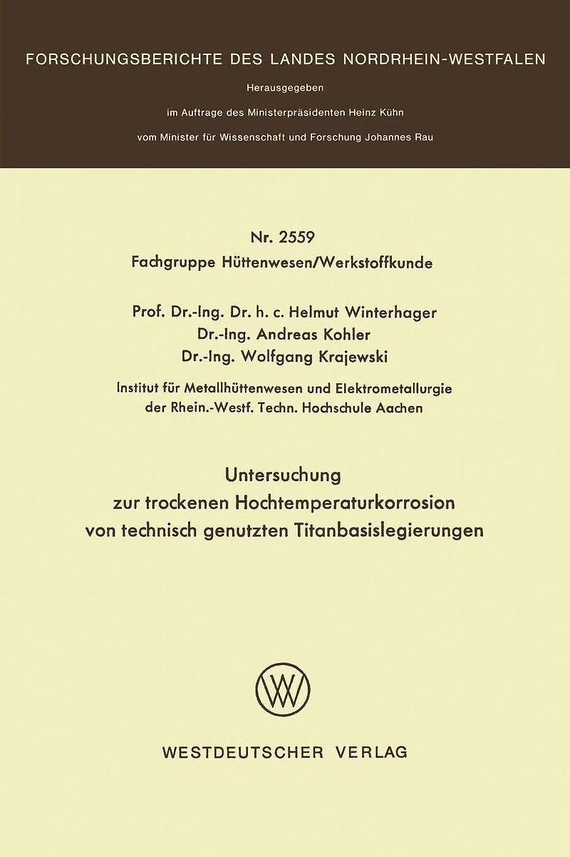 Untersuchung zur trockenen Hochtemperaturkorrosion von technisch genutzten Titanbasislegierungen