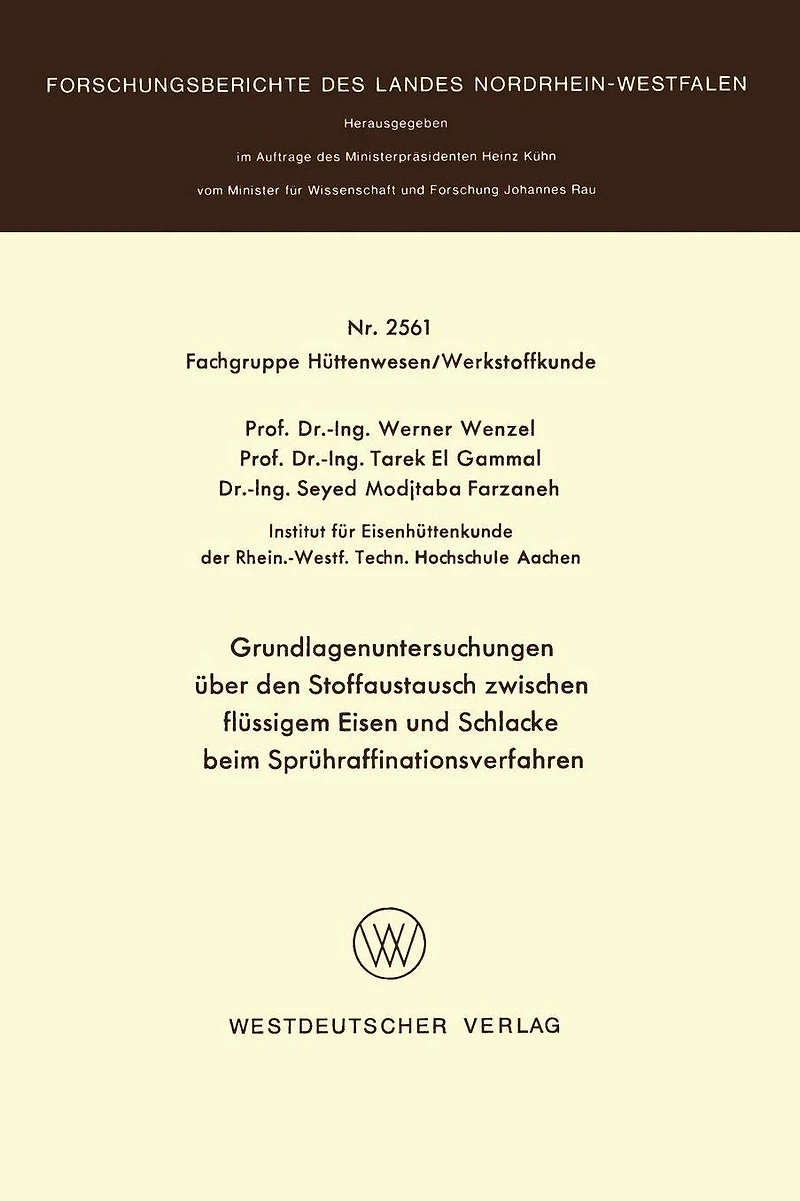 Grundlagenuntersuchungen über den Stoffaustausch zwischen flüssigem Eisen und Schlacke beim Sprühraffinationsverfahren